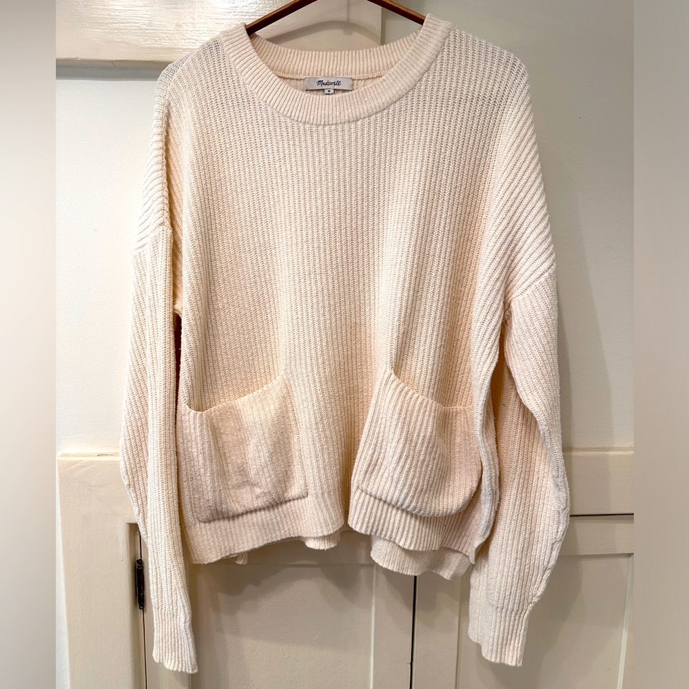 MADEWELL ribbed drop shoulder two pocket sweater